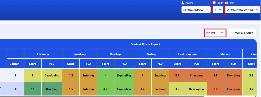 Class Report - Student Class Roster Report - WIDA™ ELD